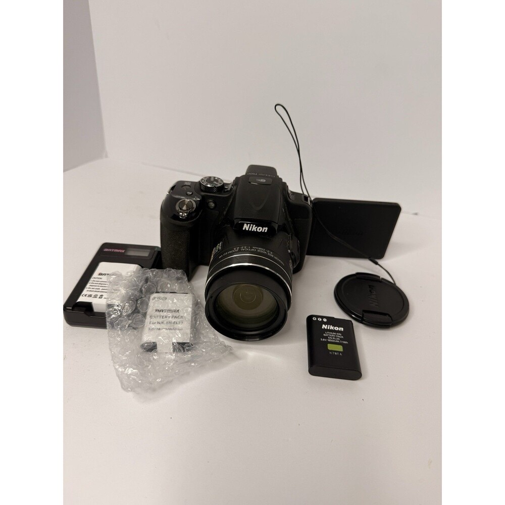 Nikon COOLPIX P600 Red 16.0 MP Digital Camera, Charger, 3 Batteries